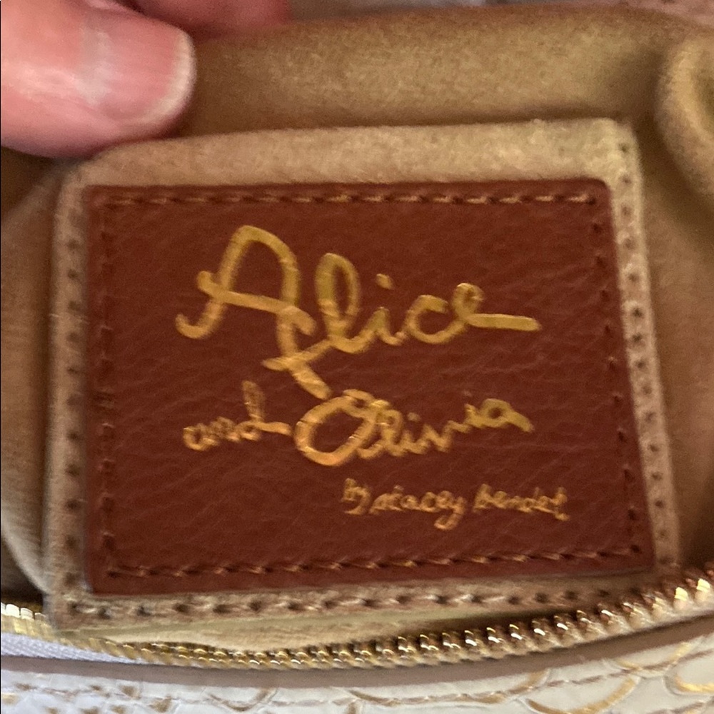 Alice & Olivia Elegant Snake-Embossed Handbag chain strap, coin bag & dust bag - Picture 9 of 15